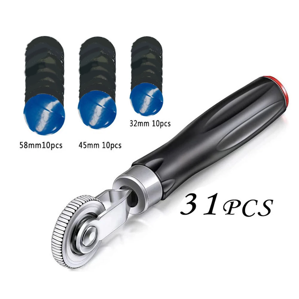 30pcs 3 Sizes Truck Car Tire Repair Rubber Patch Tool Kit 34/42/58mm W/ Roller Wide Applications Easy To Use Car Repair Parts
30pcs 3 Sizes Truck Car Tire Repair Rubber Patch Tool Kit 34/42/58mm W/ Roller Wide Applications Easy To Use Car Repair Parts