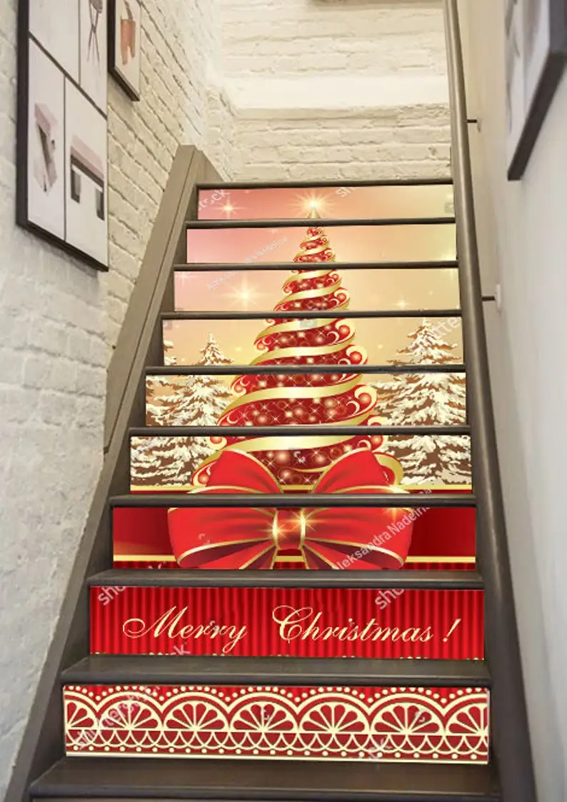 Christmas Tree in Red Stair Decor Snowflake Stairway Decoration Adhesive Stair Riser Panel Stairs Risers Sticker Mural Photo Dec
Christmas Tree in Red Stair Decor Snowflake Stairway Decoration Adhesive Stair Riser Panel Stairs Risers Sticker Mural Photo Dec