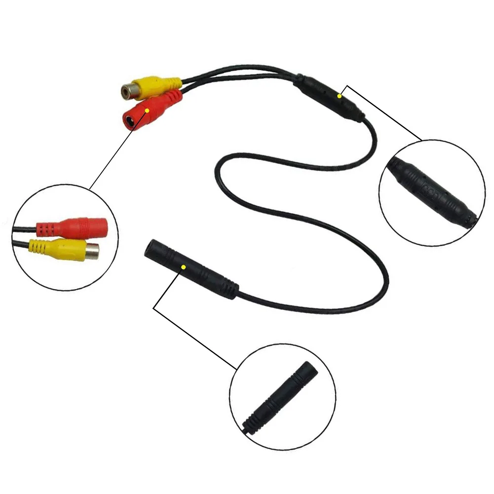 

1 SET Female Cable Video Output Signal Reversing Camera Video To 3 RCA 4-pin Male CVBS (RCA) Female Camera Signal