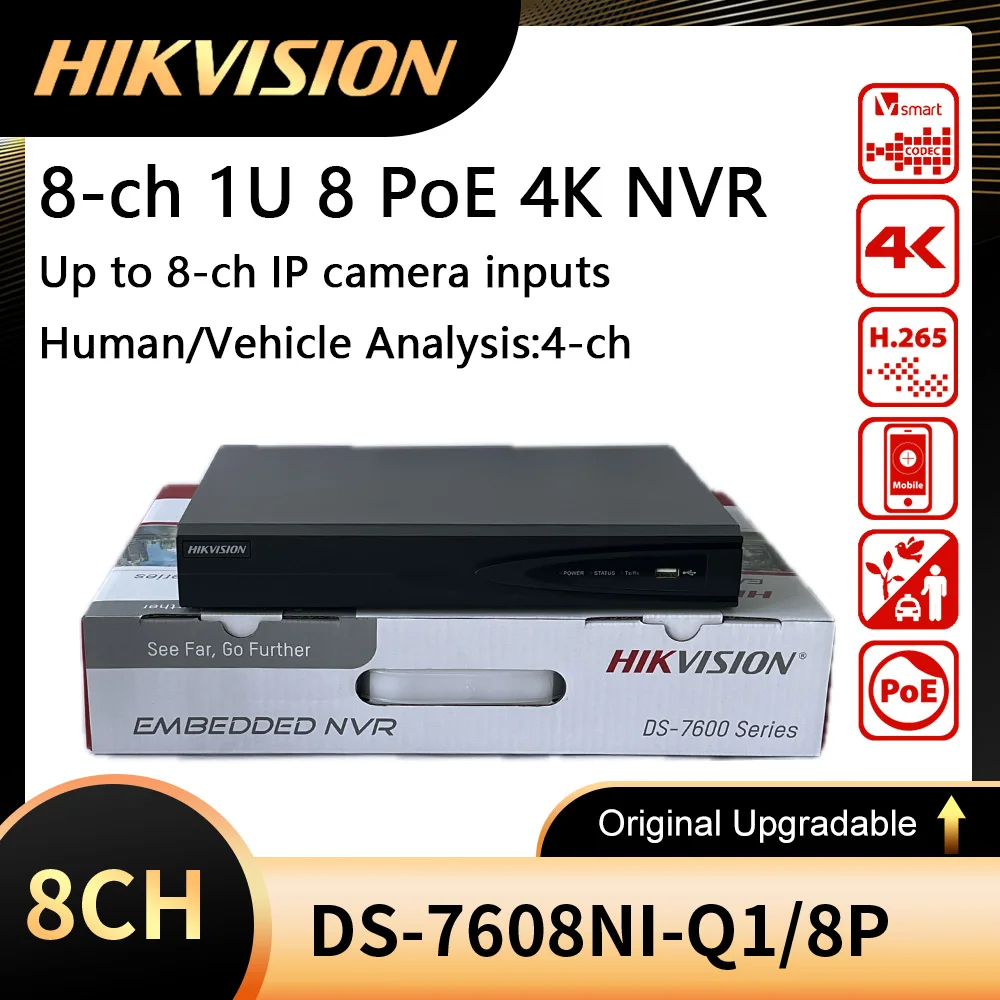 Hikvision DS-7608NI-Q1/8P 8-канальный сетевой видеорегистратор
Hikvision DS-7608NI-Q1/8P 8-канальный сетевой видеорегистратор