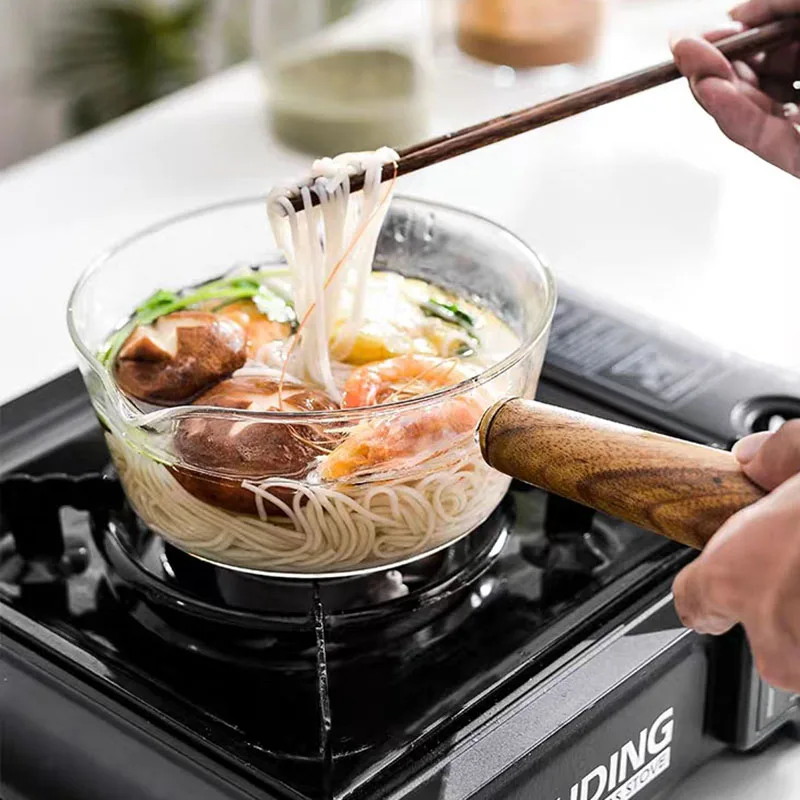 400ml/600ml Glass Pot With Wooden Handle Cooking Heating Milk Soup Porridge Pot Household Open Fire Kitchen Cookware Clay Pot 
400ml/600ml Glass Pot With Wooden Handle Cooking Heating Milk Soup Porridge Pot Household Open Fire Kitchen Cookware Clay Pot