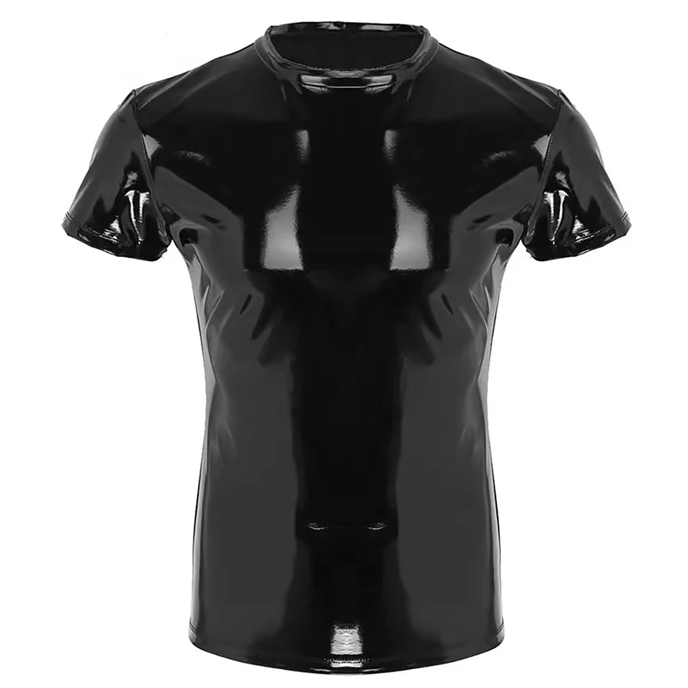 Men Patent Leather T-shirts Male Short Sleeve Top Summer Wet Look PVC Club Party Pole Dance Costume Punk Shiny Tee Shirts
Men Patent Leather T-shirts Male Short Sleeve Top Summer Wet Look PVC Club Party Pole Dance Costume Punk Shiny Tee Shirts
