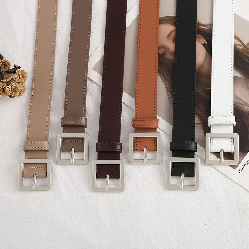 New Silver Square Buckle Women's Belt, Simple And Fashionable Cow Leather Pants Belt, Korean
New Silver Square Buckle Women's Belt, Simple And Fashionable Cow Leather Pants Belt, Korean