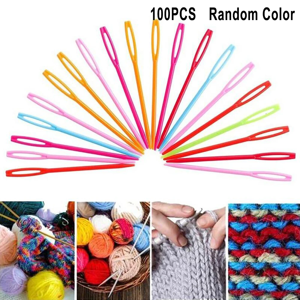 100pcs Plastic Sewing Needles Multi-colored Thread Wool Large Eye Embroidery Tapestry Knitting Needlework Tool DIY Kids Craft
100pcs Plastic Sewing Needles Multi-colored Thread Wool Large Eye Embroidery Tapestry Knitting Needlework Tool DIY Kids Craft