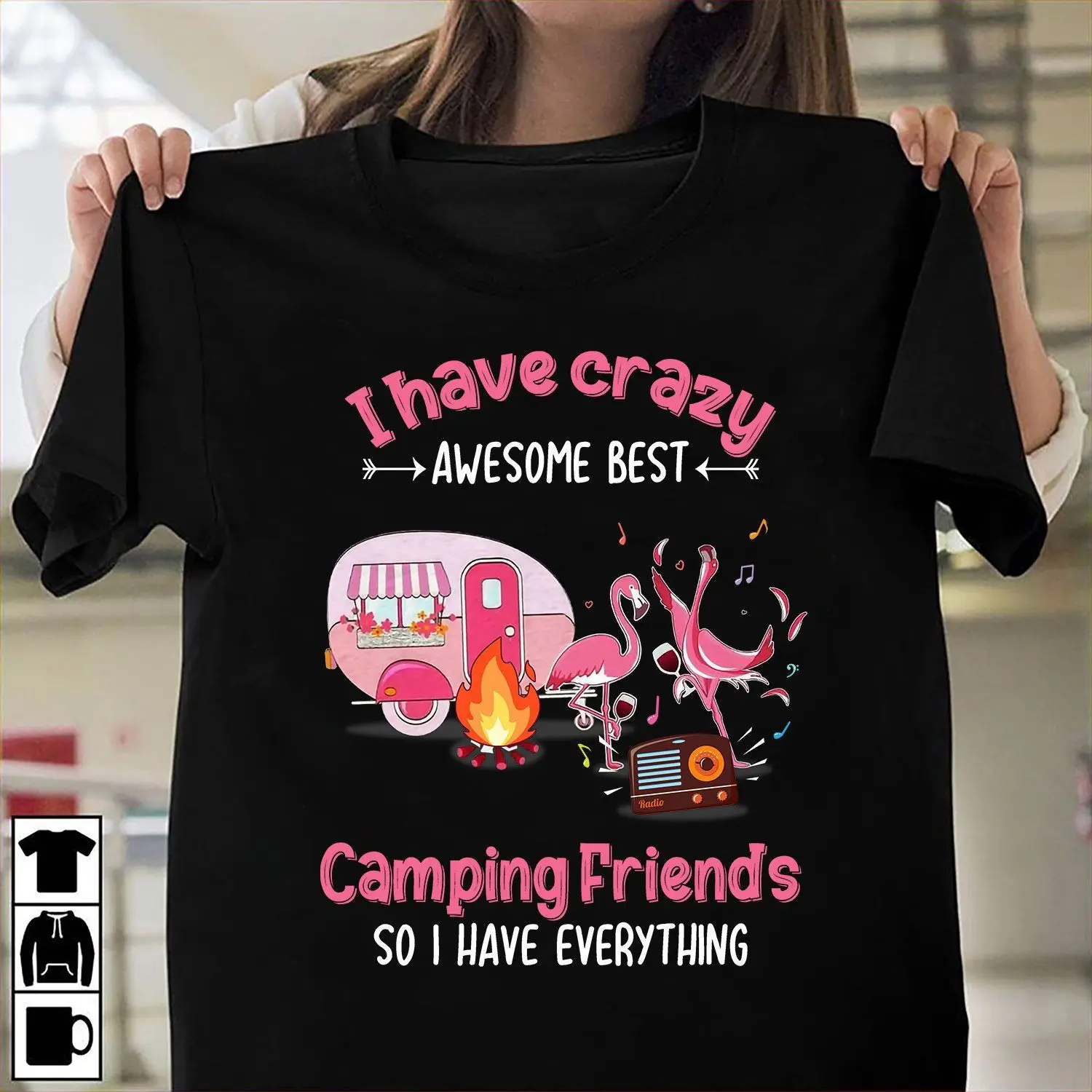 Camping Friends Flamingo Print T Shirt Women Short Sleeve O Neck Loose Tshirt Summer Women Causal Tee Shirt Tops Camisetas Mujer
Camping Friends Flamingo Print T Shirt Women Short Sleeve O Neck Loose Tshirt Summer Women Causal Tee Shirt Tops Camisetas Mujer