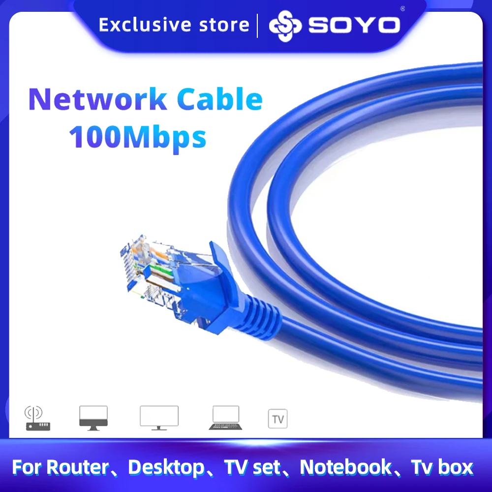 SOYO Full New 1M Network LAN Cable Cat 5e Channel UTP 4Pairs 24 AWG Patch Cable Cat5 Patch Cord Cable
SOYO Full New 1M Network LAN Cable Cat 5e Channel UTP 4Pairs 24 AWG Patch Cable Cat5 Patch Cord Cable