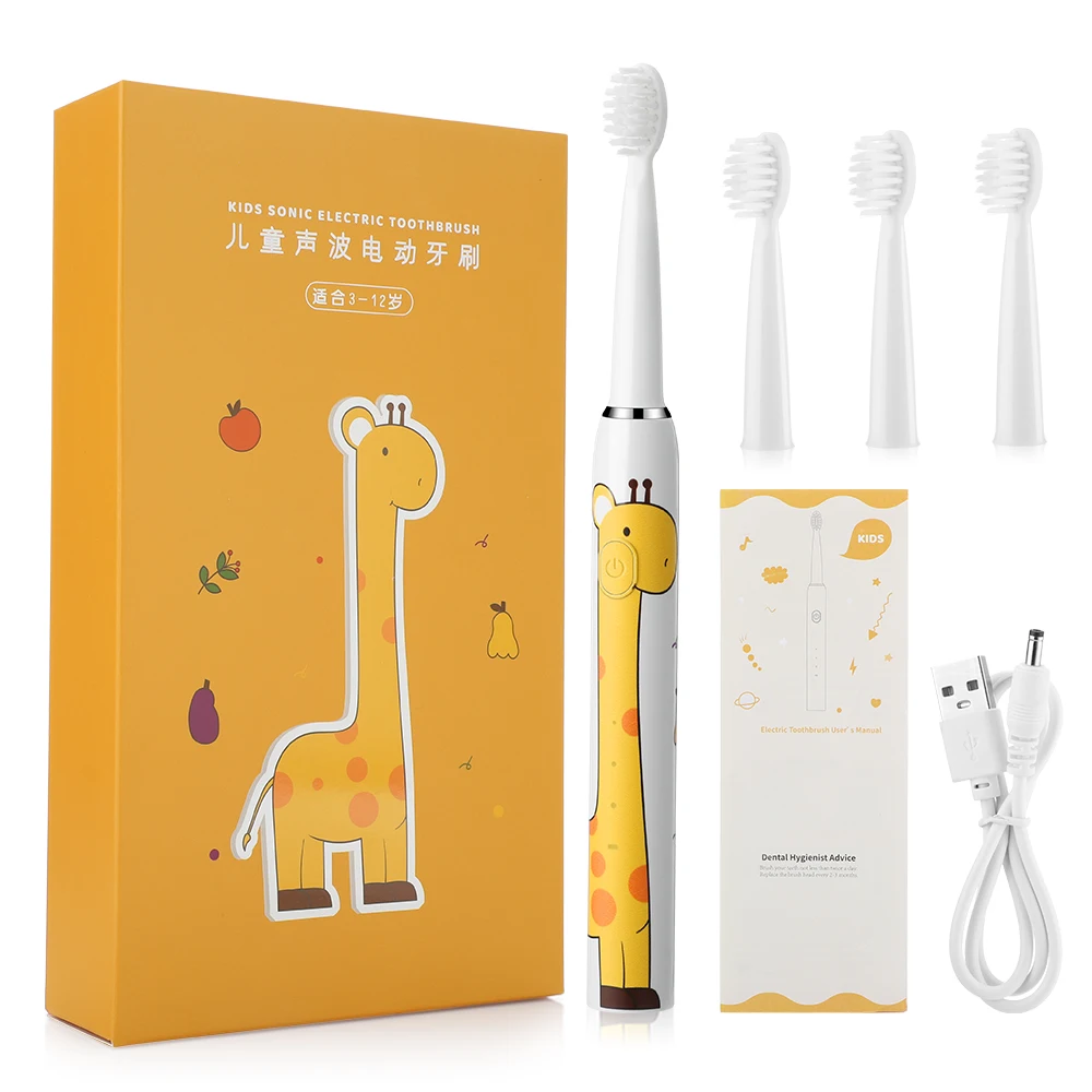 Cartoon Children Sonic Electric Toothbrush 3 Modes USB Rechargable Tooth Brushes Waterproof Teeth Whitening Cleaning Oral Care
Cartoon Children Sonic Electric Toothbrush 3 Modes USB Rechargable Tooth Brushes Waterproof Teeth Whitening Cleaning Oral Care