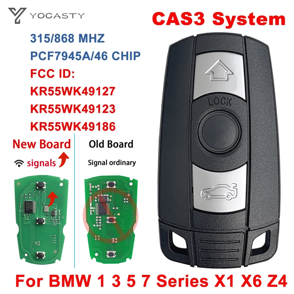 YOCASTY CAS3 KR55WK49127 PCF7945 Чип 315 868 МГц Умный дистанционный ключ для BMW 1/3/5/7 серий X1 X6 Z4 2006-2012 гг.
YOCASTY CAS3 KR55WK49127 PCF7945 Чип 315 868 МГц Умный дистанционный ключ для BMW 1/3/5/7 серий X1 X6 Z4 2006-2012 гг.
