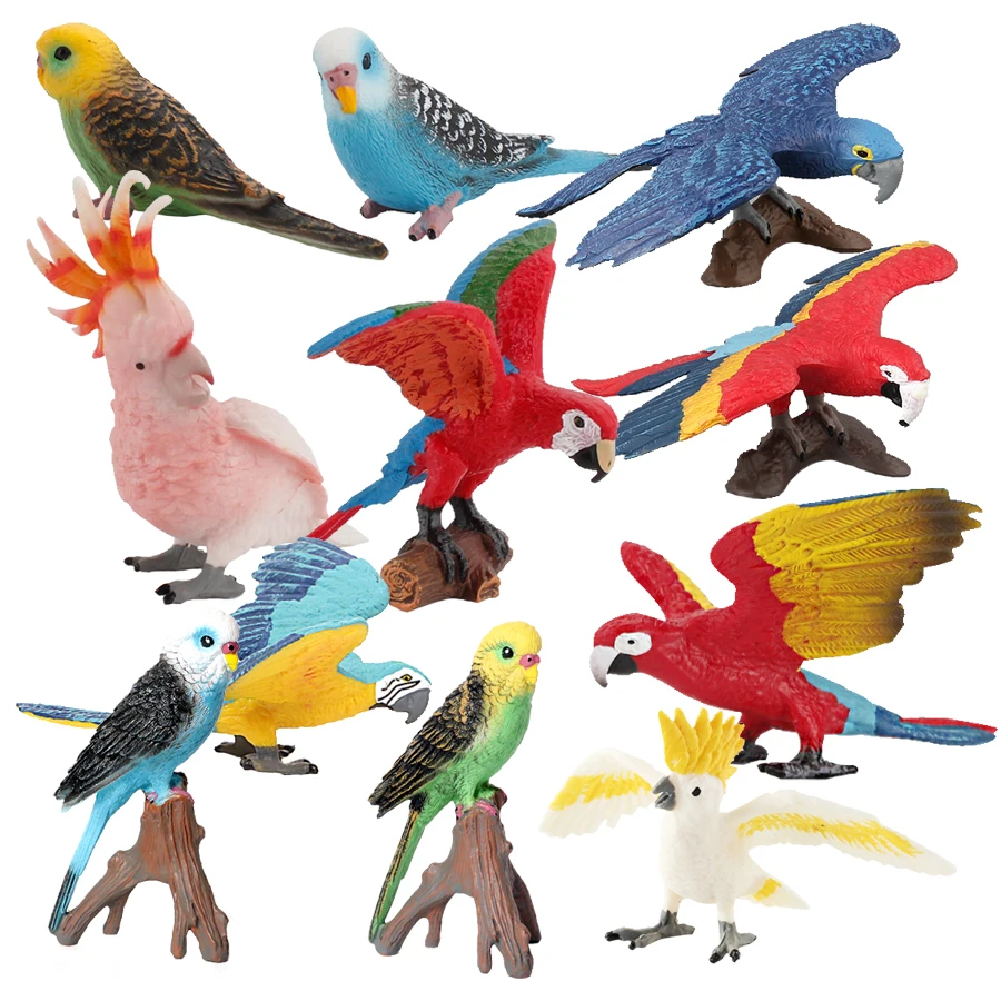 

Моделирование креативный попугай, попугай, миниатюрная фигурка диких животных, искусственная птица, экшн-фигурки, обучающая игрушка для детей, подарок