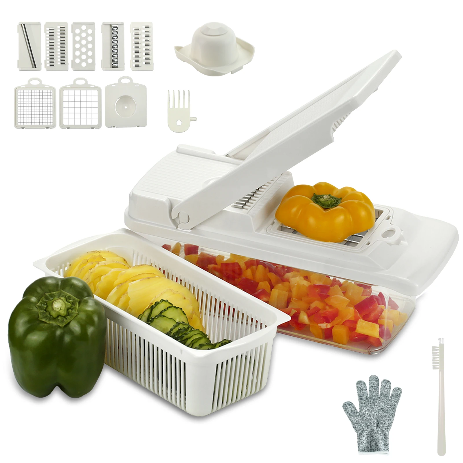 12 in 1 Multifunctional Vegetable Cutter Potato Slicer Carrot Grater Kitchen Accessories Gadgets Steel Blade Kitchen Tool
12 in 1 Multifunctional Vegetable Cutter Potato Slicer Carrot Grater Kitchen Accessories Gadgets Steel Blade Kitchen Tool
