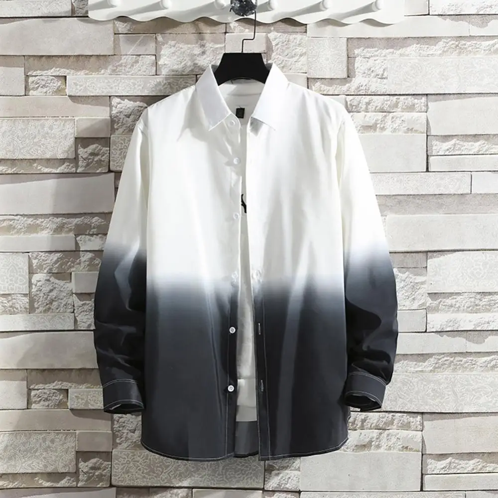 Fashion Men Shirt Long Sleeve Turn Down Collar Gradient Color Buttons Loose Shirt Top For Office Male Clothing
Fashion Men Shirt Long Sleeve Turn Down Collar Gradient Color Buttons Loose Shirt Top For Office Male Clothing