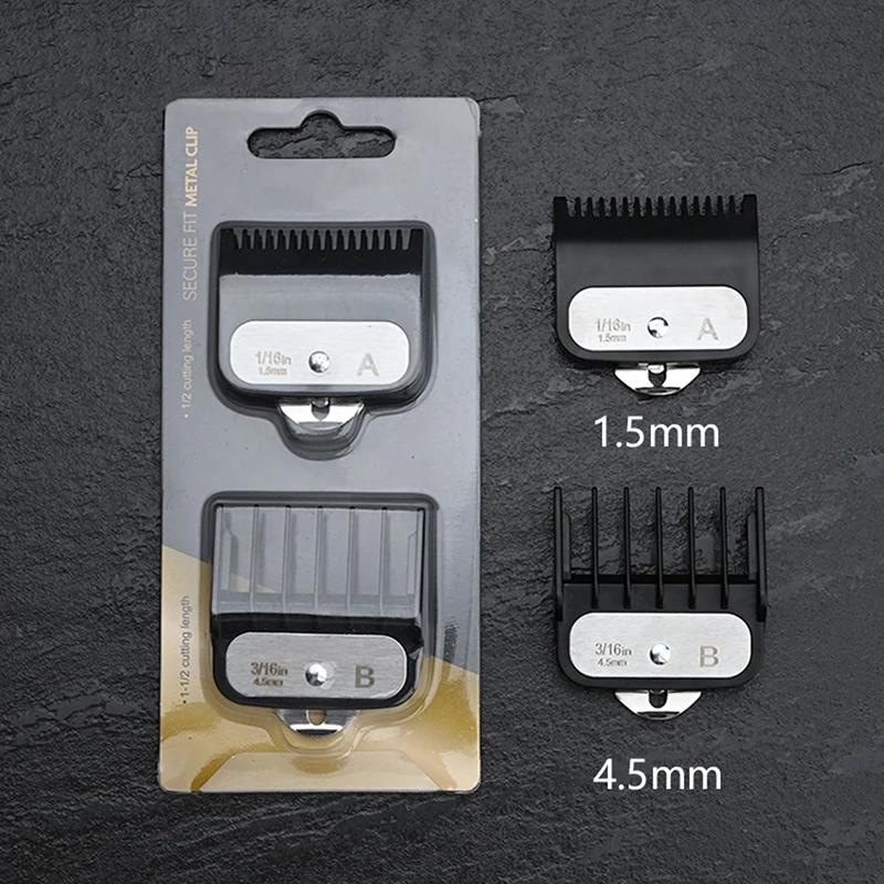2Pcs 1.5mm+4.5 mm Hair Clipper Guide Comb Set Standard Guards Attach Trimmer Parts
2Pcs 1.5mm+4.5 mm Hair Clipper Guide Comb Set Standard Guards Attach Trimmer Parts