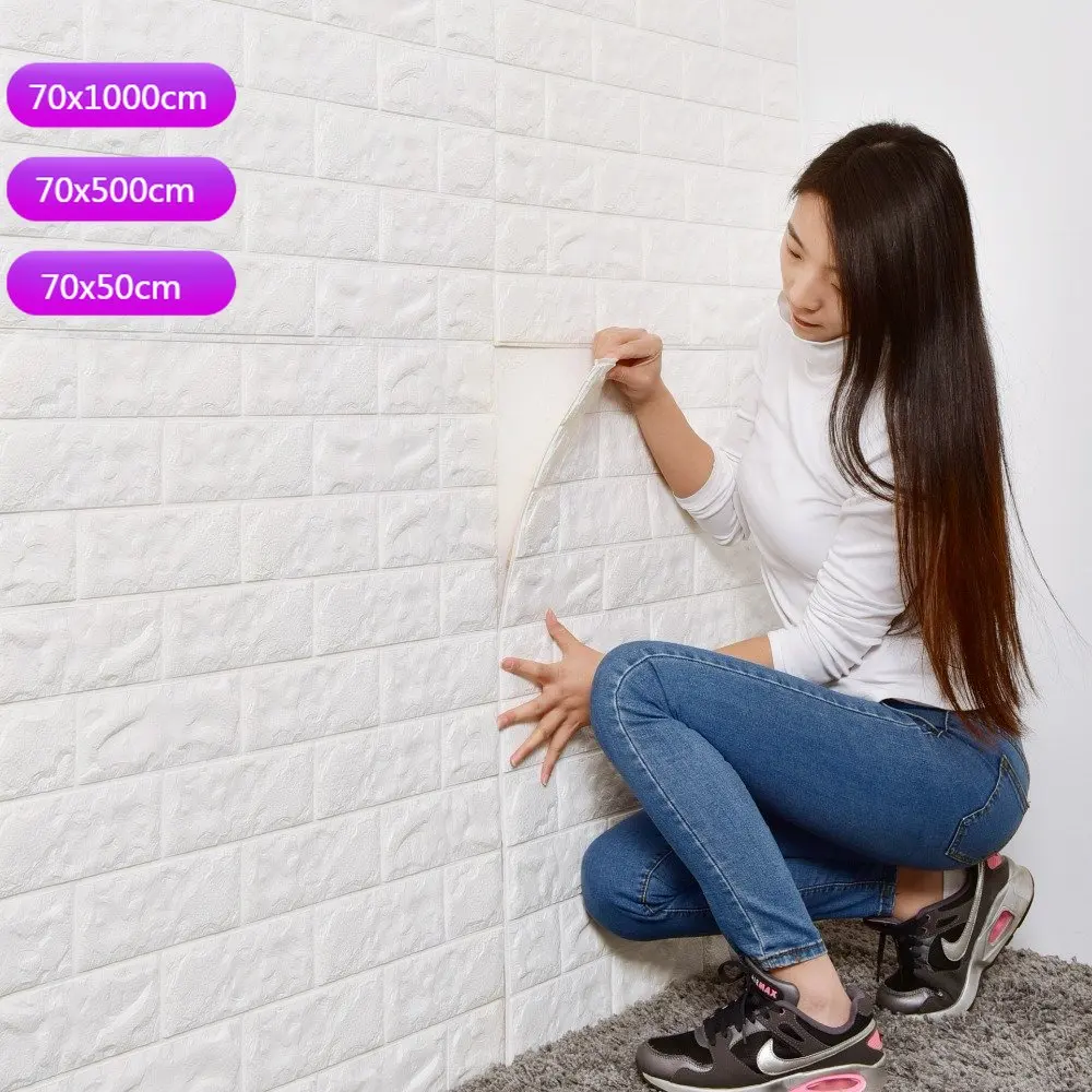 3D Waterproof And Moisture-proof Wall Sticker Retro Bedroom Brick Wallpaper Background Sticker Home Decoration 
3D Waterproof And Moisture-proof Wall Sticker Retro Bedroom Brick Wallpaper Background Sticker Home Decoration