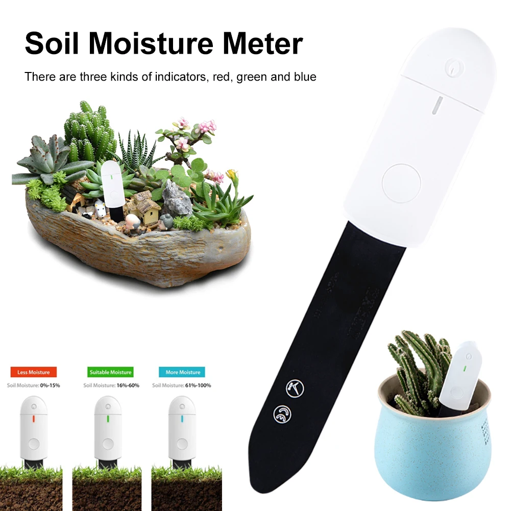 Soil Moisture Meter Garden Plant Soil Hygrometer Battery Operated with 3 Color Indicator Mini Water Monitor for Gardening Plants
Soil Moisture Meter Garden Plant Soil Hygrometer Battery Operated with 3 Color Indicator Mini Water Monitor for Gardening Plants