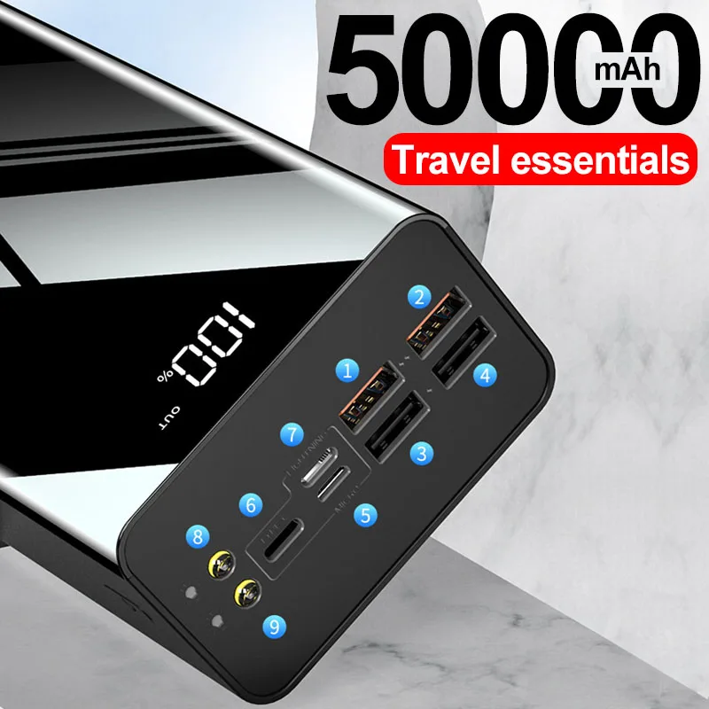 50000mah Power Bank Typec Micro 4 Usb Qc Fast Charging Powerbank Fishing Lighting Led Display Portable External Battery Charger
50000mah Power Bank Typec Micro 4 Usb Qc Fast Charging Powerbank Fishing Lighting Led Display Portable External Battery Charger