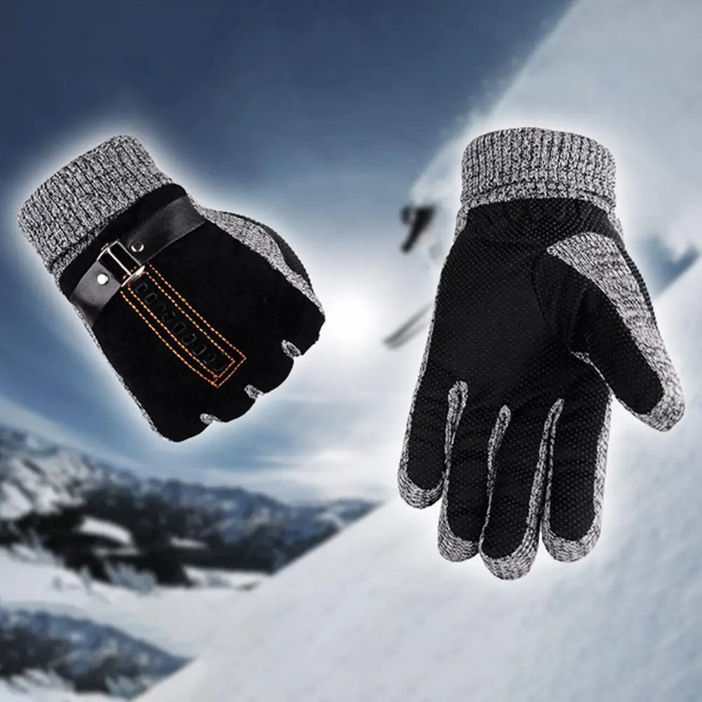 Elastic 1 Pair Soft Color Matching Men Gloves Thermal Men Gloves Knitted for Cycling 
Elastic 1 Pair Soft Color Matching Men Gloves Thermal Men Gloves Knitted for Cycling