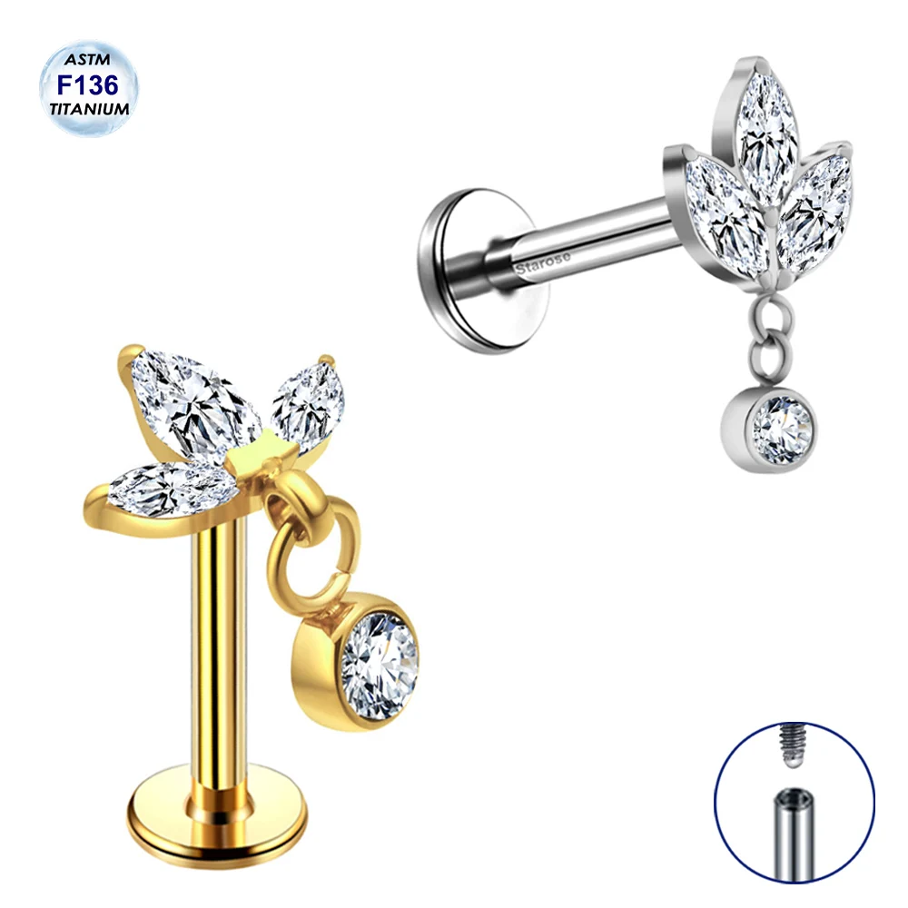 Luxury ASTM F136 Titanium Labret Bar Marquise Crystal Zircon Dangle Helix Piercing Tragus Conch Cartilage Stud Earrings Jewelry
Luxury ASTM F136 Titanium Labret Bar Marquise Crystal Zircon Dangle Helix Piercing Tragus Conch Cartilage Stud Earrings Jewelry
