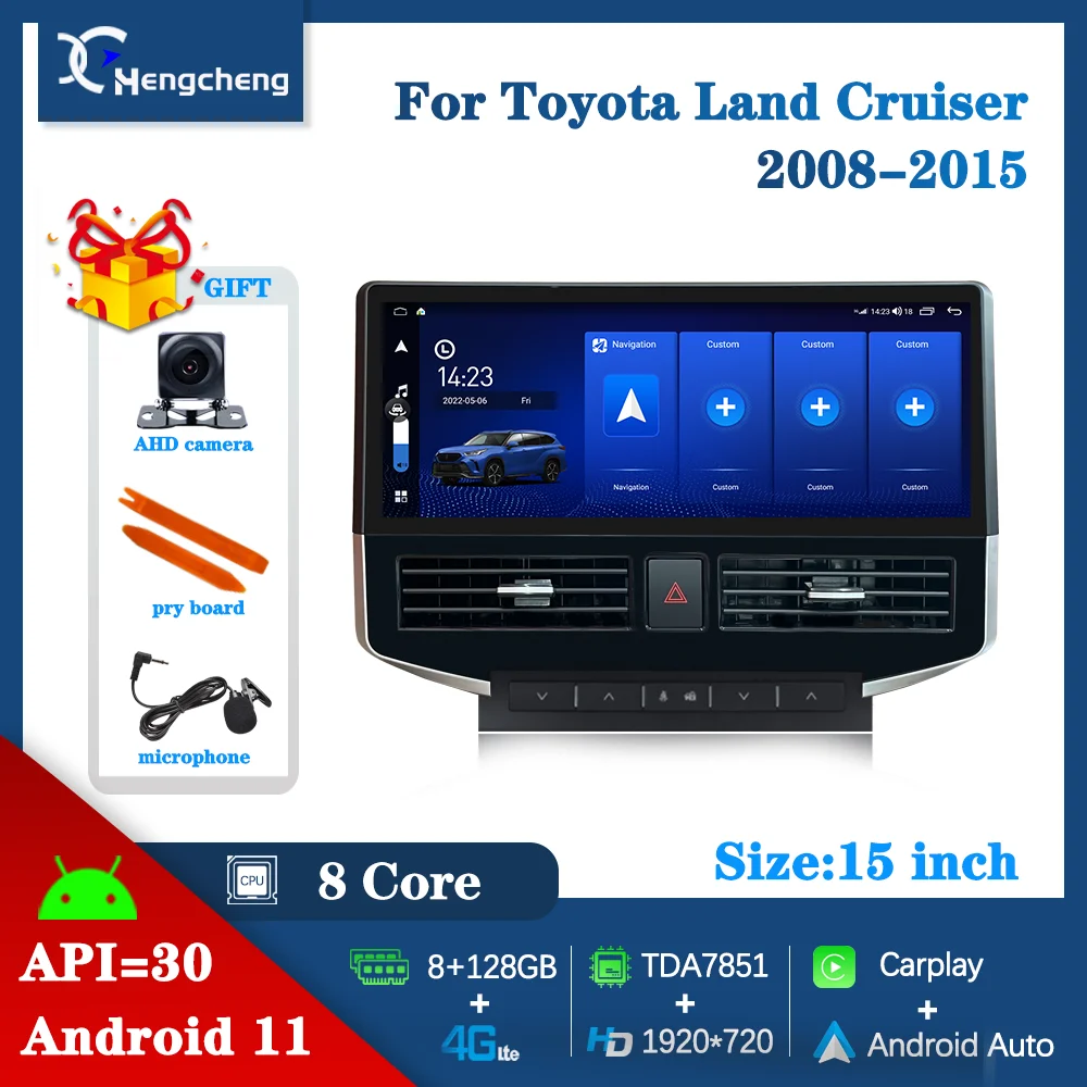 Автомобильный мультимедийный видеоплеер 15 дюймов для Toyota Land Cruiser 2008-2015, GPS-навигация, Android 11 Carplay 8 ядер 8 + 128G 4G LTE
Автомобильный мультимедийный видеоплеер 15 дюймов для Toyota Land Cruiser 2008-2015, GPS-навигация, Android 11 Carplay 8 ядер 8 + 128G 4G LTE