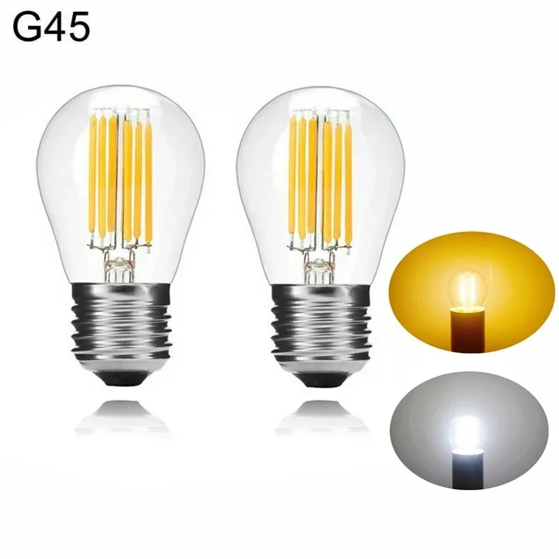 

1-100PCS/Retro Dimmable Edison LED Light Bulb G45 220V 240V 2W 4W 6W E27 LED Filament Lamp Warm White 2700K Cold White 6000K