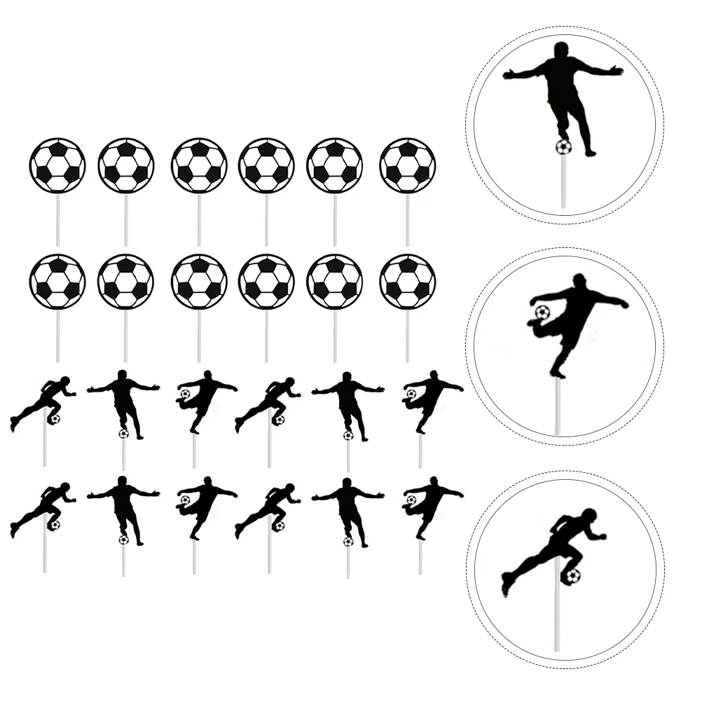 24 Pcs Black Accent Decor Soccer Cupcake Toppers Birthday Football Payers Decorate Decoration
24 Pcs Black Accent Decor Soccer Cupcake Toppers Birthday Football Payers Decorate Decoration