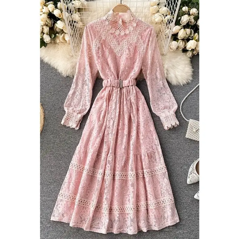 Женское кружевное платье с длинным рукавом, Элегантное Длинное Платье с круглым вырезом и винтажной вышивкой, элегантное праздничное плать... 
Женское кружевное платье с длинным рукавом, Элегантное Длинное Платье с круглым вырезом и винтажной вышивкой, элегантное праздничное плать...