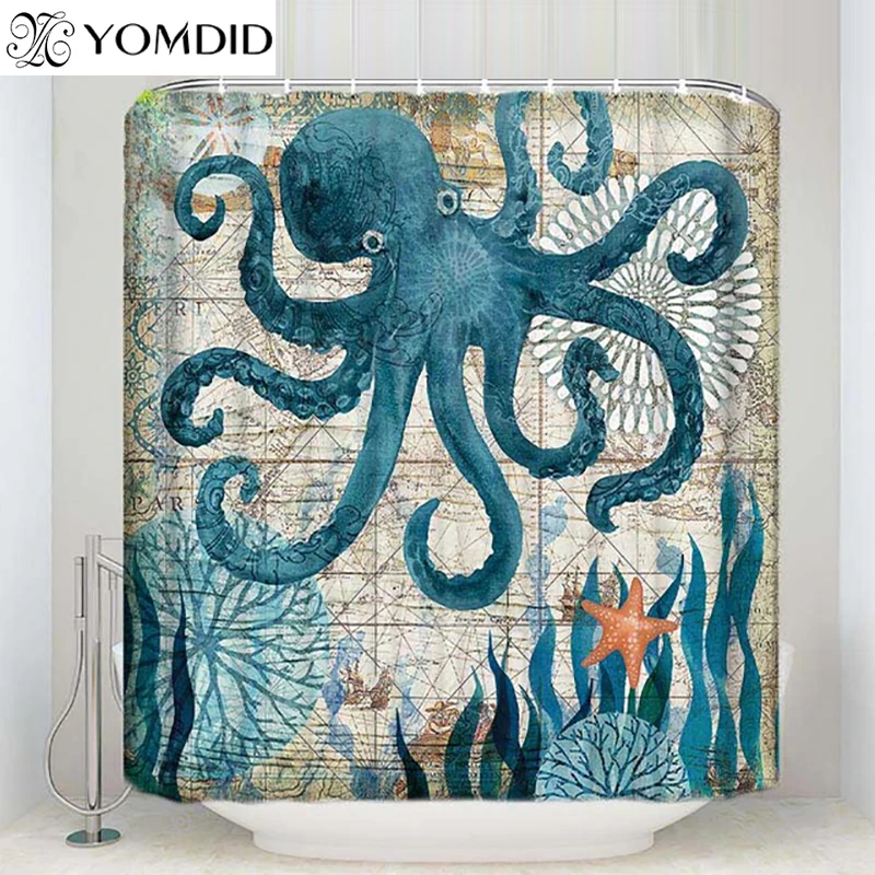 Waterproof Shower Curtains Modern Cartoon Eco-Friendly Curtain Octopus Home Bathroom Curtains 100% Polyester Fabric Bath Curtain
Waterproof Shower Curtains Modern Cartoon Eco-Friendly Curtain Octopus Home Bathroom Curtains 100% Polyester Fabric Bath Curtain