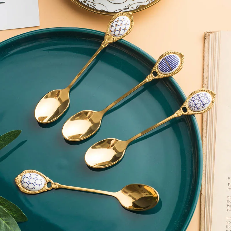Luxury stainless steel golden coffee spoon spoon stainless steel coffee spoon stirring spoon ceramic stainless steel spoon
Luxury stainless steel golden coffee spoon spoon stainless steel coffee spoon stirring spoon ceramic stainless steel spoon