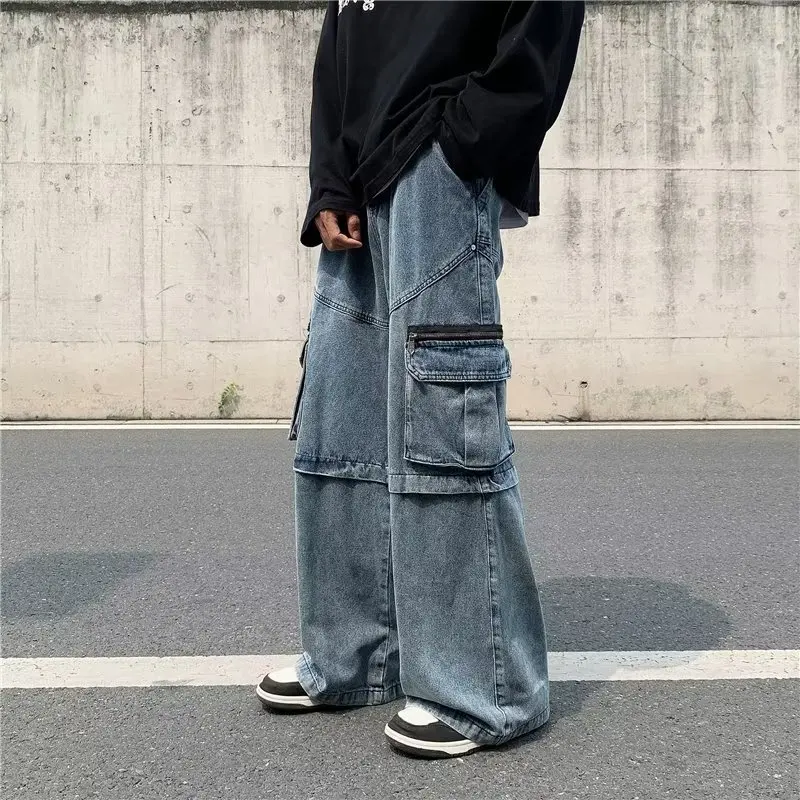 Blue Harajuku Jeans Retro Cargo Denim Loose Trousers 2022 Autumn New Men And Women Wide Leg Casual Street Cotton Jeans All-Match
Blue Harajuku Jeans Retro Cargo Denim Loose Trousers 2022 Autumn New Men And Women Wide Leg Casual Street Cotton Jeans All-Match