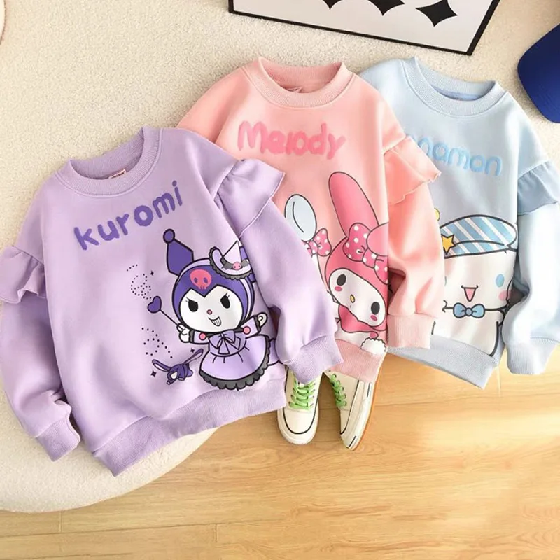 Kawaii Sanrio Kuromi Hoodie Girl Cinnamoroll My Melody Sweatshirts Autumn Winter Sweet Cute Long-Sleeved Bottom T-Shirt Kid Gift
Kawaii Sanrio Kuromi Hoodie Girl Cinnamoroll My Melody Sweatshirts Autumn Winter Sweet Cute Long-Sleeved Bottom T-Shirt Kid Gift