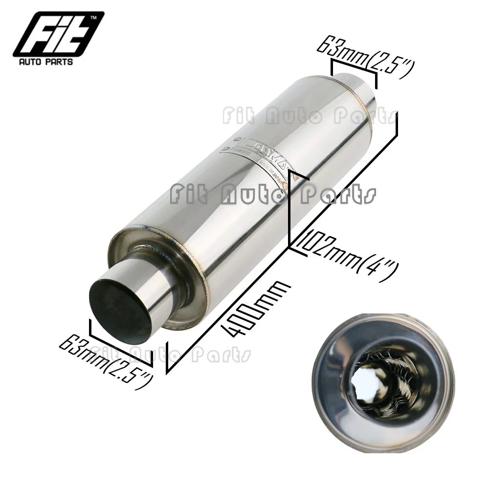 Stainless Steel 2'' 2.5''Exhaust Muffler Pipe Chrome Silver Spiral Straight-through Steel Resonator For Auto Car
Stainless Steel 2'' 2.5''Exhaust Muffler Pipe Chrome Silver Spiral Straight-through Steel Resonator For Auto Car