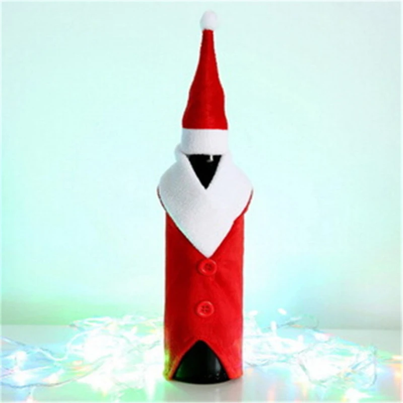 Рождественское украшение для винной бутылки, чехол для бутылки с Санта-Клаусом, снеговиком, оленем, Кухонное украшение для нового года 
Рождественское украшение для винной бутылки, чехол для бутылки с Санта-Клаусом, снеговиком, оленем, Кухонное украшение для нового года