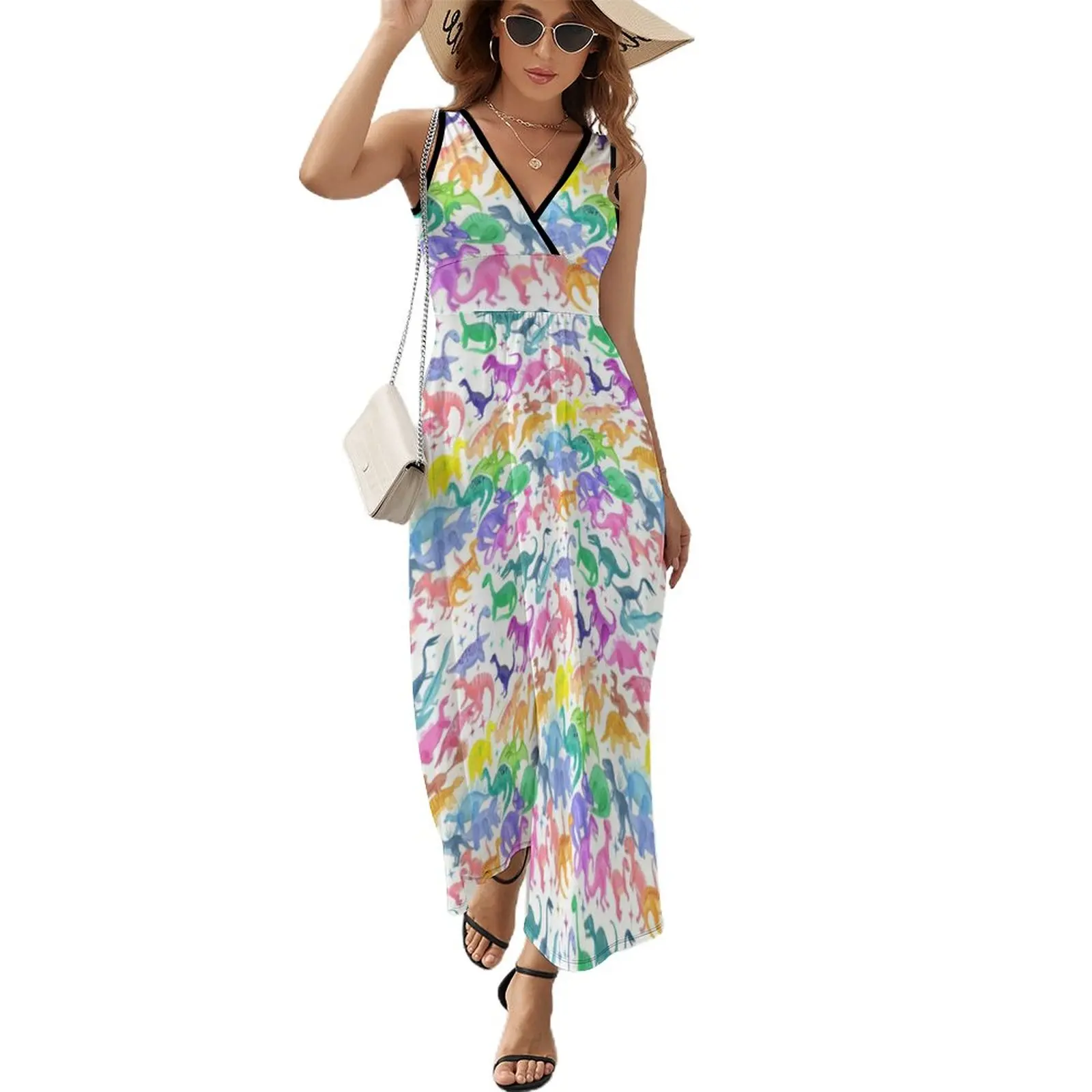 Roarsome Rainbow Dinosaurs Dress Animal Print Cute Maxi Dress V Neck Boho Beach Long Dresses High Waist Street Style Vestidos
Roarsome Rainbow Dinosaurs Dress Animal Print Cute Maxi Dress V Neck Boho Beach Long Dresses High Waist Street Style Vestidos