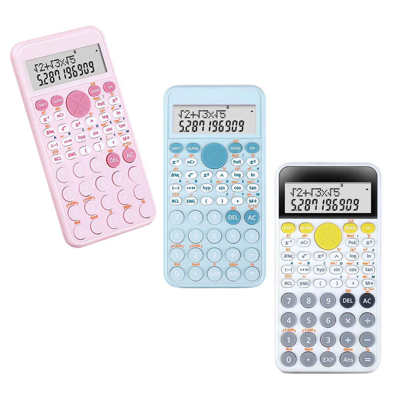 

Scientific Calculator 10 Digit Scientific Calculators Pink Blue White For Students In High School Or College Small Pocket