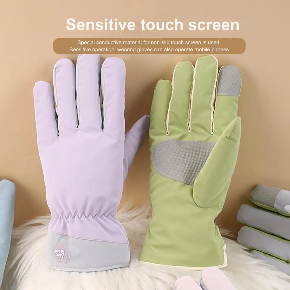 1 Pair Thickened Fleece Lining Patchwork Color Waterproof Fabric Skiing Gloves Women Winter Windproof Touch Screen Non-slip Spor
1 Pair Thickened Fleece Lining Patchwork Color Waterproof Fabric Skiing Gloves Women Winter Windproof Touch Screen Non-slip Spor