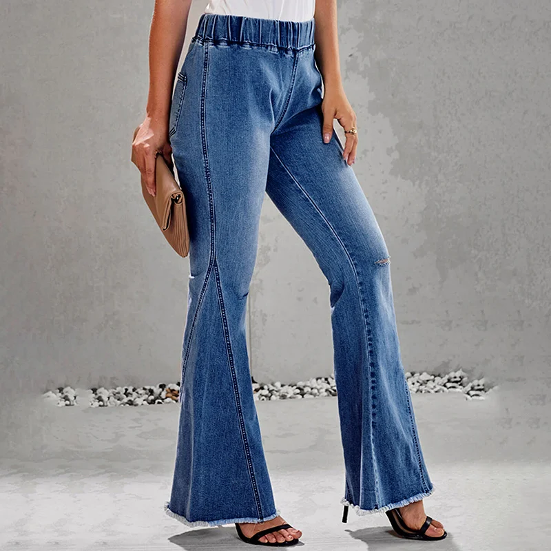 Women's Jeans With Elastic Band Stretch Casual High Waist Fashion Vintage Streetwear Wide Leg Women's Flared Jeans
Women's Jeans With Elastic Band Stretch Casual High Waist Fashion Vintage Streetwear Wide Leg Women's Flared Jeans