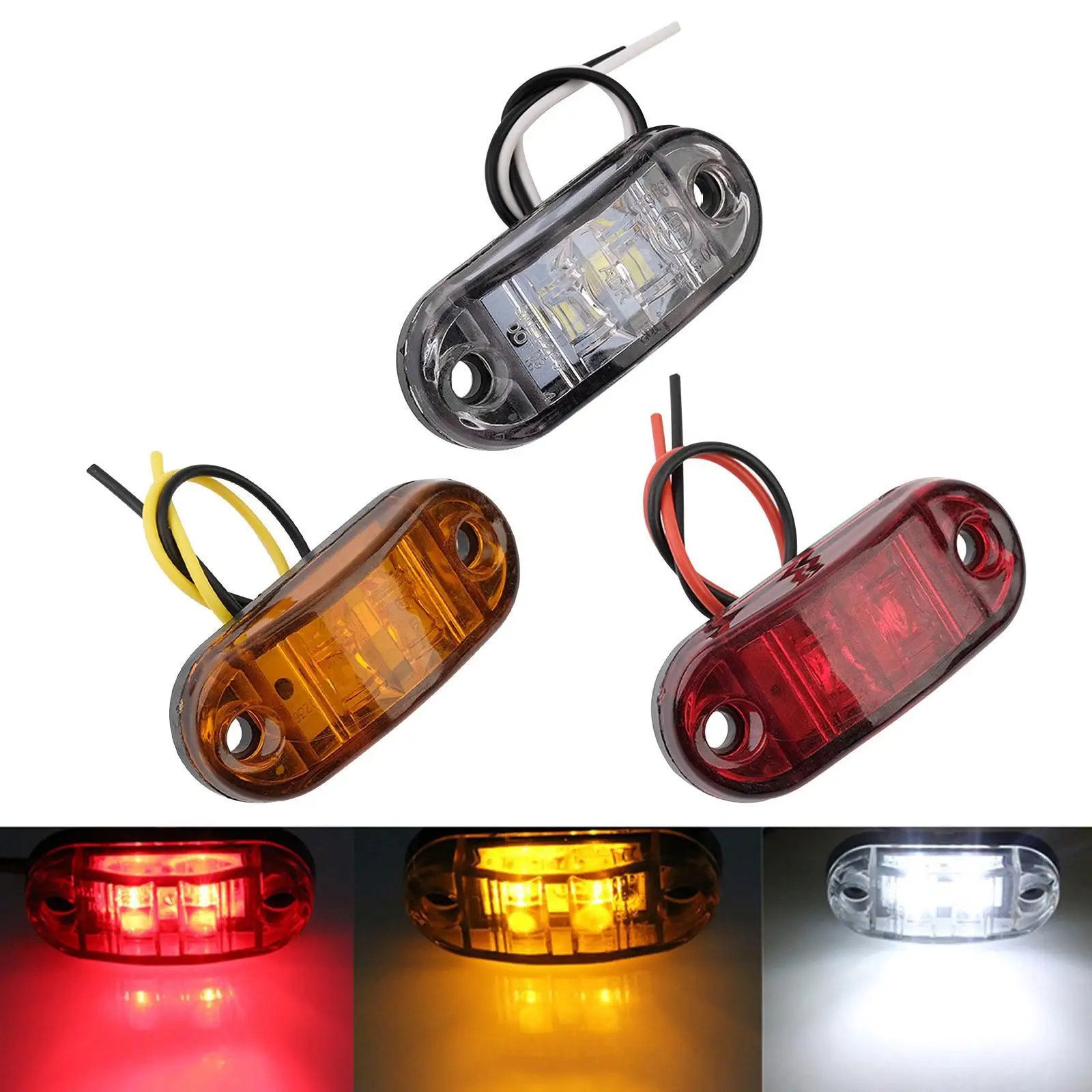 2Pcs/1Pcs 12V 24V Universal 2 Led Oval Clearance Side Marker Tail Lamp Light Trailer Car Truck Lorry Caravan Signal Light
2Pcs/1Pcs 12V 24V Universal 2 Led Oval Clearance Side Marker Tail Lamp Light Trailer Car Truck Lorry Caravan Signal Light