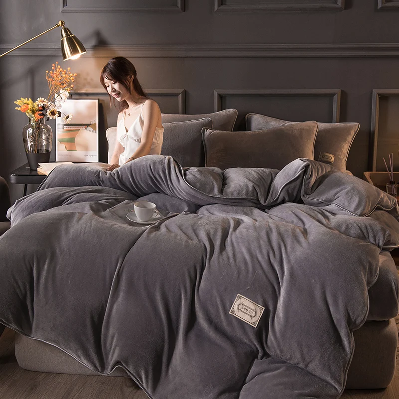 Magic Velvet Quilt Duvet Cover Bedding Set 150 220x240 Simple Luxury Winter Warm Thickened Snow Fleece Solid Colors Gray Yellow
Magic Velvet Quilt Duvet Cover Bedding Set 150 220x240 Simple Luxury Winter Warm Thickened Snow Fleece Solid Colors Gray Yellow