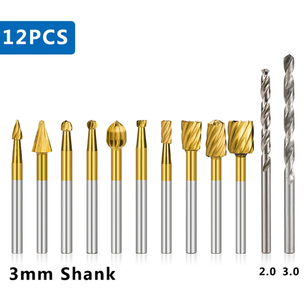 12pcs Carbide Rotary Burrs Drill Bits Carving Milling Cutter Deburring Grinding For Wood Carving Jewelry Making Tool Parts
12pcs Carbide Rotary Burrs Drill Bits Carving Milling Cutter Deburring Grinding For Wood Carving Jewelry Making Tool Parts