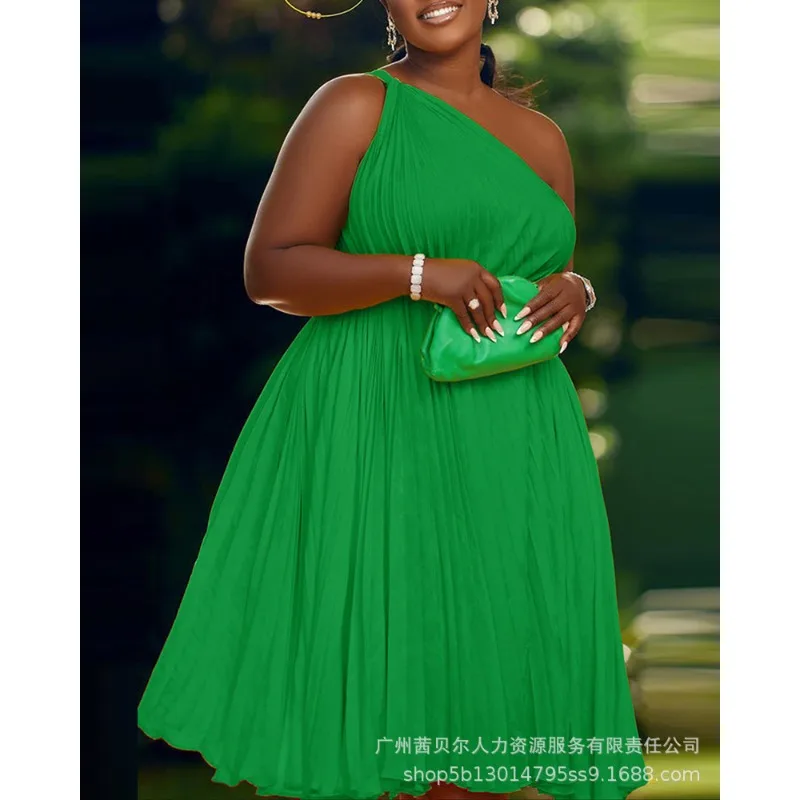 Women's Fashion Slash Neck Sleeveless Solid Color Dress 2023 New Summer Dress Women's Sexy One Shoulder Off-Shoulder Loose Dress
Women's Fashion Slash Neck Sleeveless Solid Color Dress 2023 New Summer Dress Women's Sexy One Shoulder Off-Shoulder Loose Dress