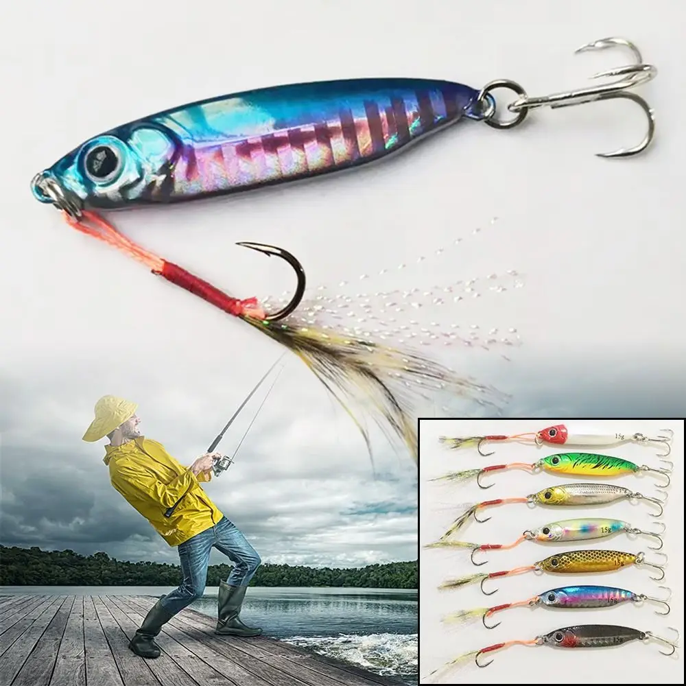 Minnow 15g/18g Bass Hook Colorful Single Hook Jig Bait Feather Metal Fishing Lures Lead Casting
Minnow 15g/18g Bass Hook Colorful Single Hook Jig Bait Feather Metal Fishing Lures Lead Casting