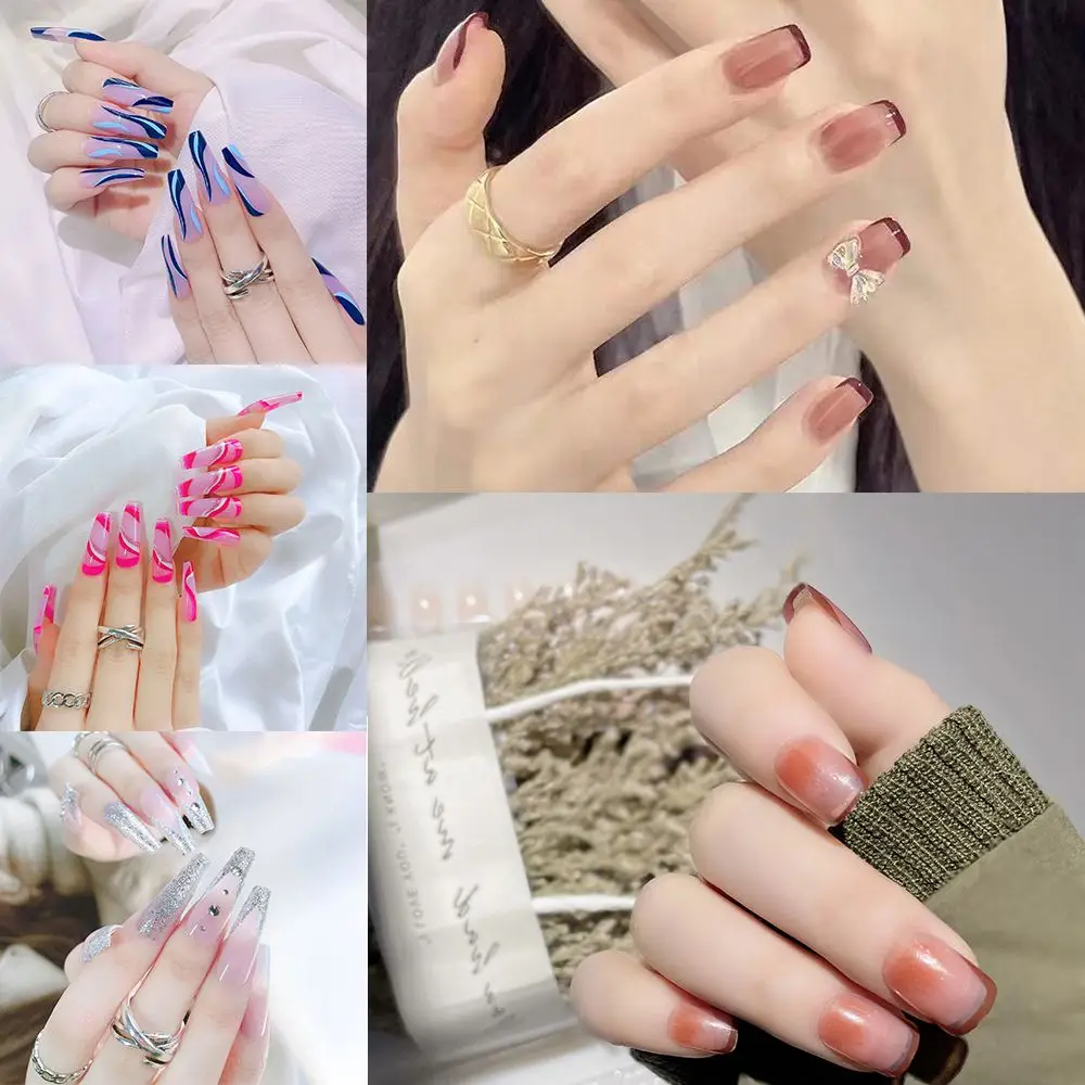 24Pcs/Box Detachable Long&Short Ballet Square Head Wearable Abstract Fake Nails Charming French
24Pcs/Box Detachable Long&Short Ballet Square Head Wearable Abstract Fake Nails Charming French