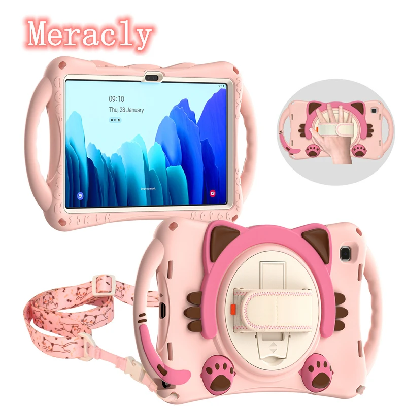 For Samsung Tab A7 10.4" SM-T500 T507 Cat Stand Cover Holder T515 2019 10.1 inch Shockproof Silicone Case Handle Grip Strap
For Samsung Tab A7 10.4" SM-T500 T507 Cat Stand Cover Holder T515 2019 10.1 inch Shockproof Silicone Case Handle Grip Strap