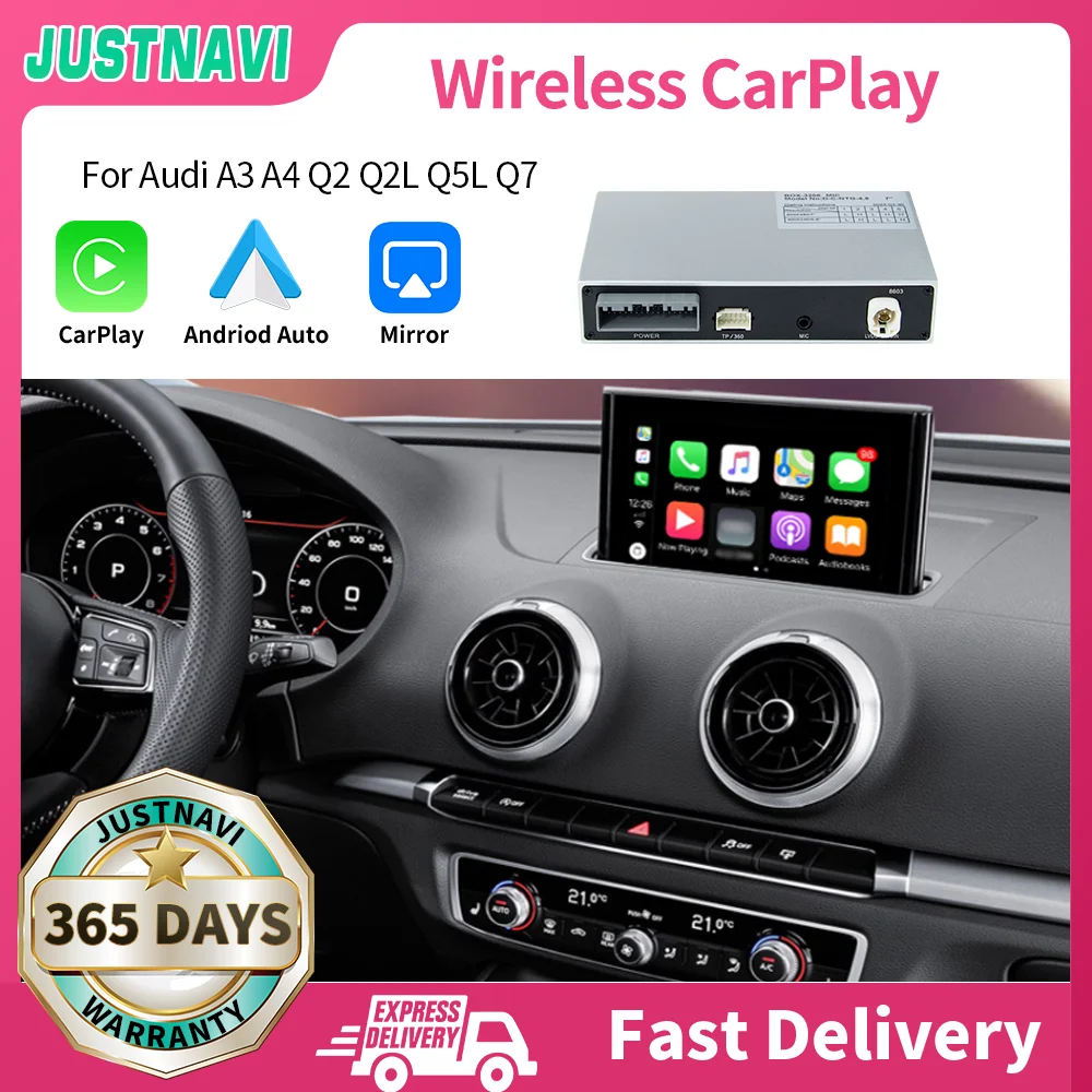 JUSTNAVI Wireless Apple CarPlay Android Auto Interface forAudi A3 A4 Q2 Q2L Q5L Q7 2014-2022 with Mirror Link AirPlay Car Play
JUSTNAVI Wireless Apple CarPlay Android Auto Interface forAudi A3 A4 Q2 Q2L Q5L Q7 2014-2022 with Mirror Link AirPlay Car Play