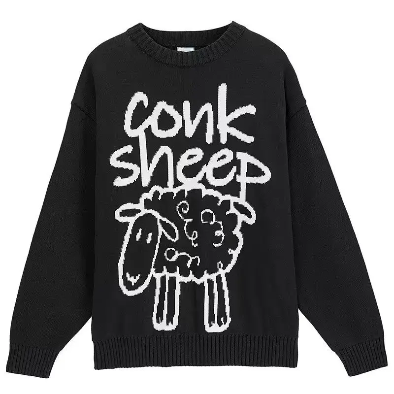 cartoon sweater male sheep qiu dong popular logo round collar loose couple sweater coat design feeling lazy wind y2k clothes men
cartoon sweater male sheep qiu dong popular logo round collar loose couple sweater coat design feeling lazy wind y2k clothes men