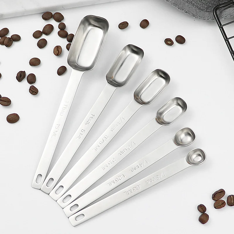 Stainless Steel Measuring Spoon Multi-specification Coffee Scale Spoon Measuring Cup with Hanging Hole Kitchen Baking Tools
Stainless Steel Measuring Spoon Multi-specification Coffee Scale Spoon Measuring Cup with Hanging Hole Kitchen Baking Tools