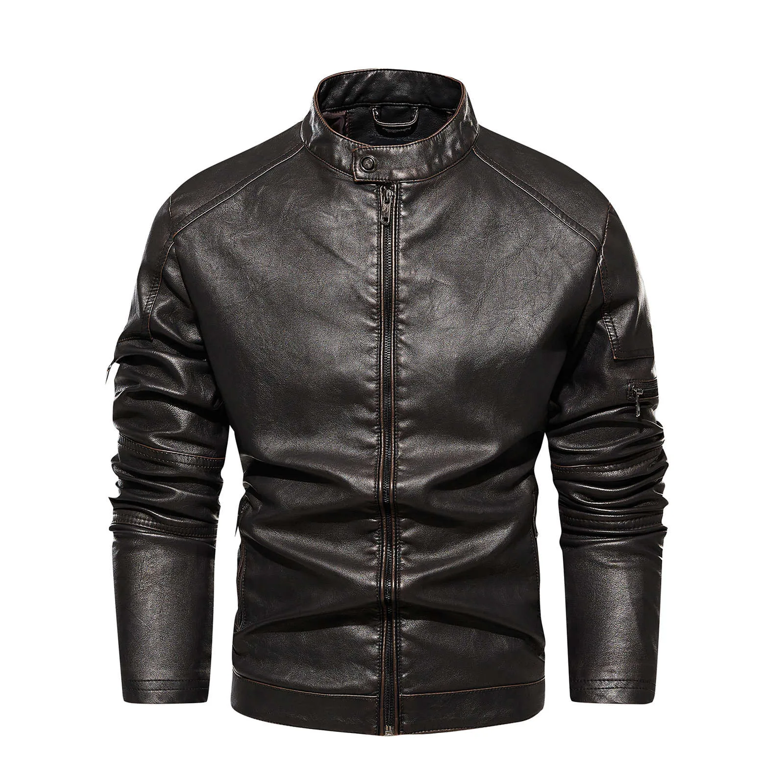 Men's Trendy Zipper Solid Color Stand Collar Motorcycle Leather Jacket Splice Comfort Outdoor Daily Coat
Men's Trendy Zipper Solid Color Stand Collar Motorcycle Leather Jacket Splice Comfort Outdoor Daily Coat