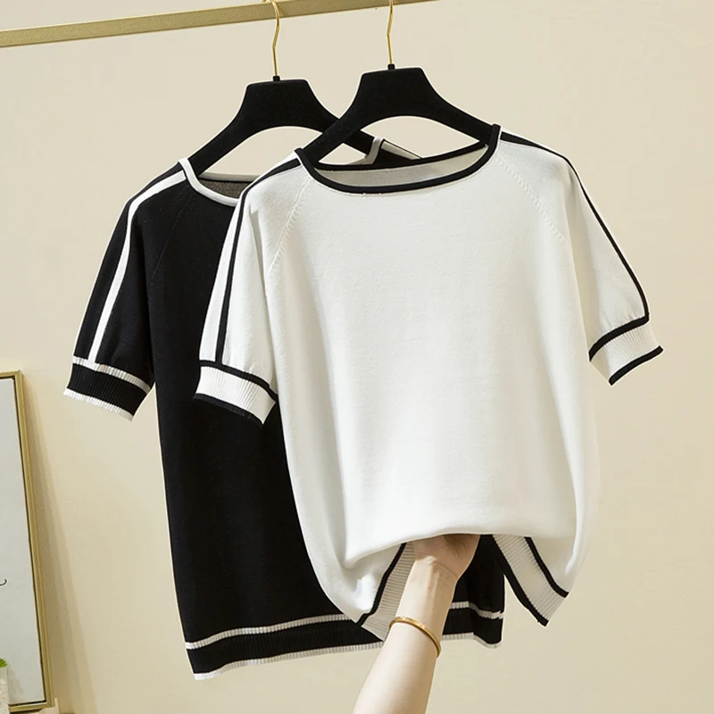Женская тонкая трикотажная футболка Camisetas 2021, женские летние топы с коротким рукавом, женская одежда, модная футболка в полоску, женская фут...
Женская тонкая трикотажная футболка Camisetas 2021, женские летние топы с коротким рукавом, женская одежда, модная футболка в полоску, женская фут...