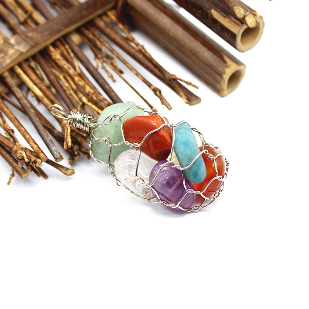 Mineraali Wire Wrapped Natural Crystal 7pcs Rock Stone Pendant Irregular Gems Necklace Reiki Amehtyst Clear Quartz Energy Choker
Mineraali Wire Wrapped Natural Crystal 7pcs Rock Stone Pendant Irregular Gems Necklace Reiki Amehtyst Clear Quartz Energy Choker