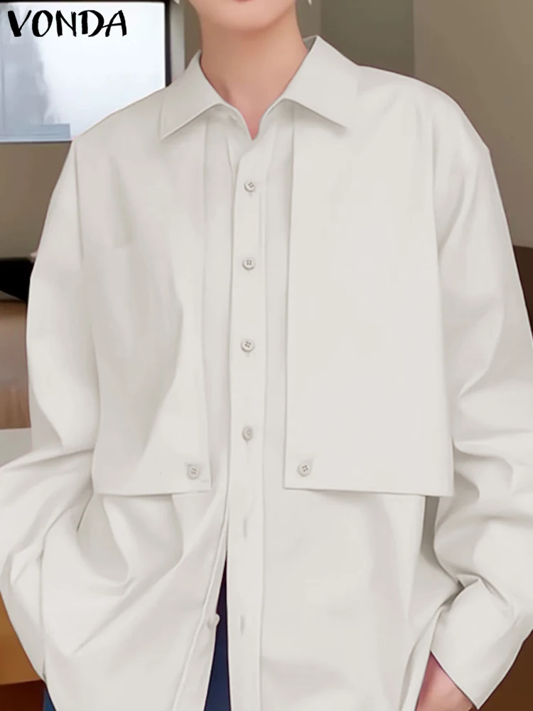 Women Autumn Blouse 2023 VONDA Fashion Solid Color Shirts Casual Long Sleeve Tops Loose Lapel Neck Party Blouse Fashion Blusas
Women Autumn Blouse 2023 VONDA Fashion Solid Color Shirts Casual Long Sleeve Tops Loose Lapel Neck Party Blouse Fashion Blusas