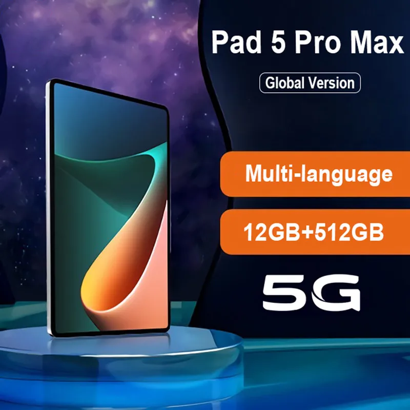 Планшет 5 Pro Max на Android, экран 10 дюймов, 12 Гб + 2022 ГБ